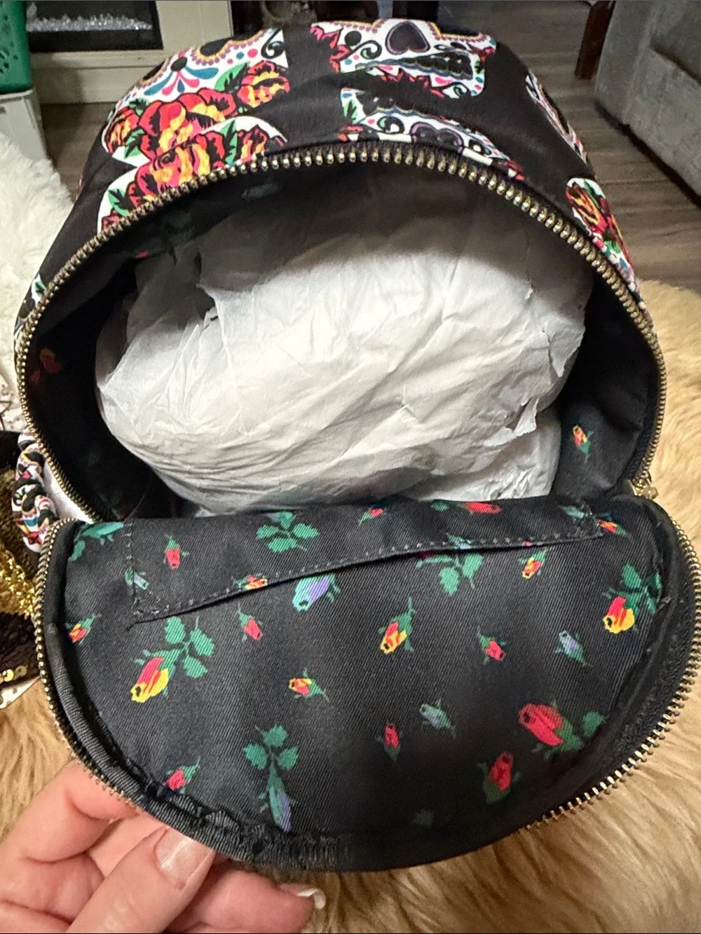 Betsy Johnson Mini Skulls Backpack & Bag Charm/ID Case NWT